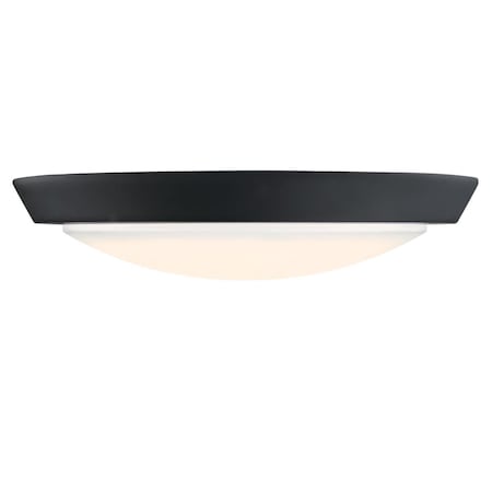 Fixture Ceiling LED Dimmable Flush-Mount 20W Trad 11In, Matte Black Acrylic Shd